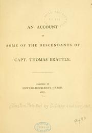 Cover of: account of some of the descendants of Capt. Thomas Brattle