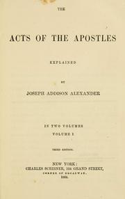 Cover of: The Acts of the Apostles: explained...