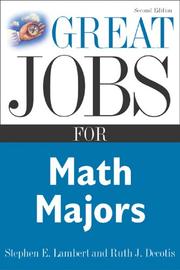 Cover of: Great Jobs for Math Majors, Second ed. (Great Jobs Series) by Stephen Lambert, Ruth DeCotis