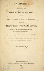 Cover of: An address embracing the early history of Delaware by George Foot