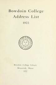 Cover of: Address list (biennial) by Bowdoin College.