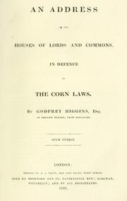 Cover of: address to the Houses of Lords and Commons in defence of the corn laws