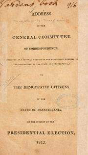 Cover of: Address of the General committee of correspondence