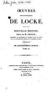 Cover of: Oeuvres philosophiques de Locke by John Locke