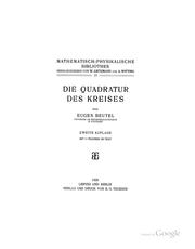 Cover of: Die Quadratur des Kreises by Eugen Beutel