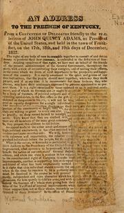 Cover of: address to the freemen of Kentucky