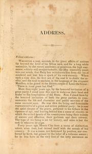 Cover of: address on the life, character and public services of Henry Clay | Bartholomeow Figures Moore