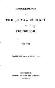 Cover of: Proceedings of the Royal Society of Edinburgh by Royal Society of Edinburgh, Royal Society of Edinburgh