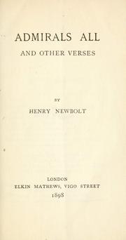 Cover of: Admirals all | Newbolt, Henry John Sir