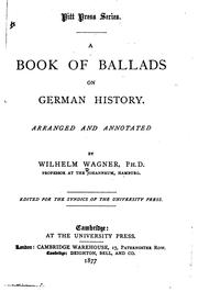 Cover of: A Book of Ballads on German History