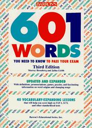 Cover of: 601 words you need to know to pass your exam by Murray Bromberg