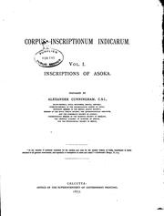 Cover of: Inscriptions of Asoka by Aśoka, Alexander Cunningham, Eugen Hultzsch