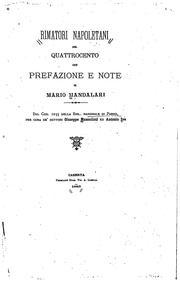 Cover of: Rimatori napoletani del quattrocento: con prefazione e note by Giuseppe Mazzatinti