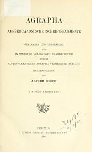 Cover of: Agrapha by Alfred Resch