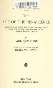 Cover of: The age of the renascence by Paul Van Dyke