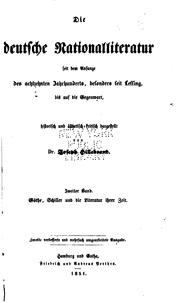 Cover of: Die deutsche Nationalliteratur seit dem anfange des achtzehnten Jahrhunderts, besonders seit ... by Joseph Hillebrand, Joseph Hillebrand