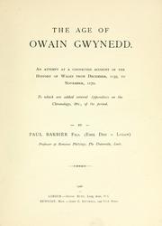 Cover of: The age of Owain Gwynedd. by Barbier, Paul