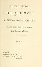 Cover of: The  aftermath by Hilaire Belloc