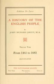 Cover of: A history of the English people. by John Richard Green