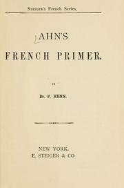 Cover of: Ahn's French primer