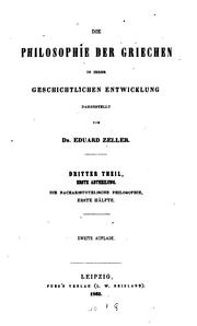 Cover of: Die Philosophie der Griechen: Eine Untersuchung über Charakter, Gang und ...