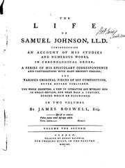 Cover of: The Life of Samuel Johnson, LL.D.: Comprehending an Account of His Studies ... by James Boswell, Henry Baldwin