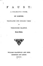 Cover of: Faust: A Dramatic Poem by Johann Wolfgang von Goethe, Theodore Martin