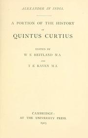 Cover of: Alexander in India.: A portion of the history of Quintus Curtius