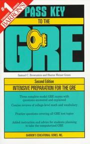 Cover of: Pass key to the GRE, graduate record examination
