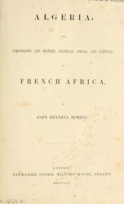 Cover of: Algeria by John Reynell Morell