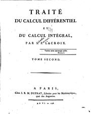Cover of: Traité du calcul différentiel et du calcul intégral