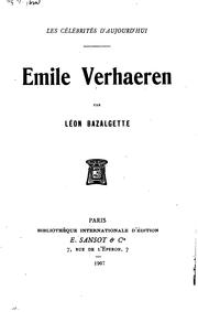 Cover of: Émile Verhaeren