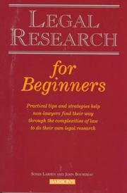 Cover of: Legal research for beginners