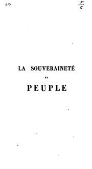 Cover of: La souveraineté du peuple: essais sur l'esprit de la révolution by Paul de Flotte