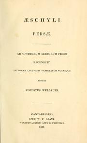 Cover of: Aeschyli Tragoediae.: Ad optimorum librorum fidem recensuit