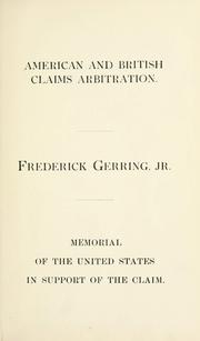 Cover of: American and British claims arbitration. by United States