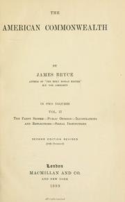 Cover of: The American commonwealth by James Bryce