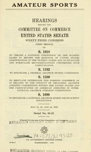 Cover of: Amateur sports.: Hearings, Ninety-third Congress, first session...