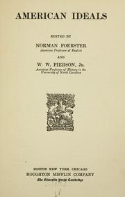 Cover of: American ideals by Norman Foerster