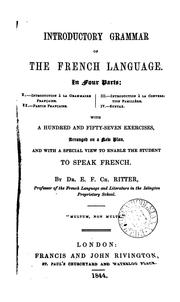 Cover of: Introductory grammar of the French language by E F C. Ritter