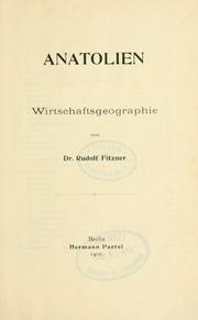 Cover of: Anatolien. by Rudolf Fitzner