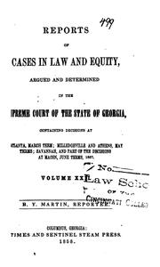 Cover of: REPORTS OF CASES IN LAW AND EQUITY by MARTIN REPORTER