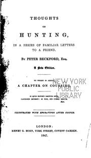 Cover of: Thoughts on Hunting: In a Series of Familiar Letters to a Friend