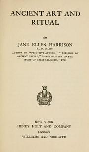 Cover of: Ancient art and ritual by Jane Ellen Harrison