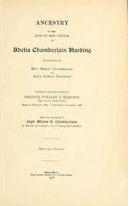 Cover of: Ancestry in the line of her father of Adelia Chamberlain Harding by William James Harding