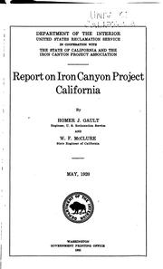 Cover of: Report on Iron Canyon Project, California