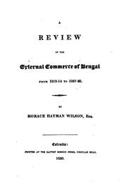 Cover of: A Review of the External Commerce of Bengal from 1813-14 to 1827-28