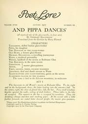 Cover of: And Pippa dances.: (a mystical tale of the glass-works, in four acts)