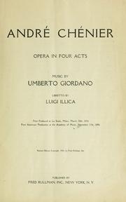 Cover of: André Chénier: opera in four acts