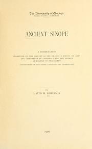 Cover of: Ancient Sinope: a dissertation ...